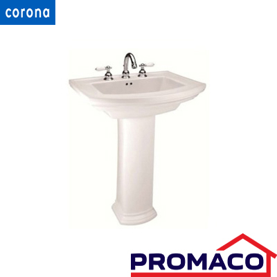 [i10013128-00] CORONA-190 LAVAMANO + PEDESTAL BLANCO PIAMONTE SIN ACCESORIOS 503281001 100 EXCL