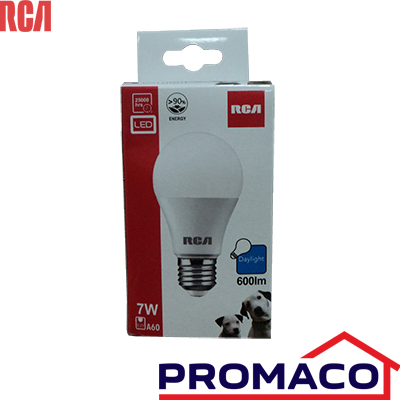 [i10023034-00] LAT-BOMBILLO LED LUZ CLARA 7W 85-277V RLA60D7W RCA EXCL