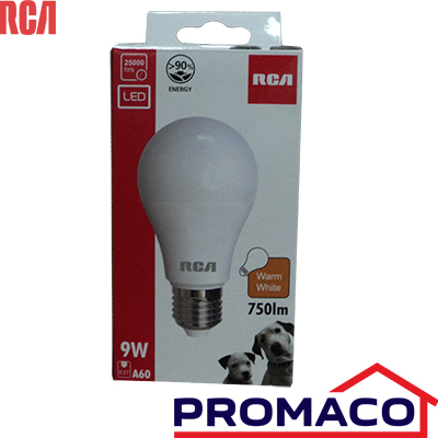LAT-BOMBILLO LED LUZ CALIDA 9W RLA60W9W RCA EXCL