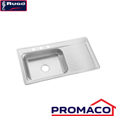 RUGO-503 LAVATRASTE 1 POSETA 1 ESCURIDOR DERECHO SIN ACCESORIOS 10-ED 100X50CM RUGO EXCL