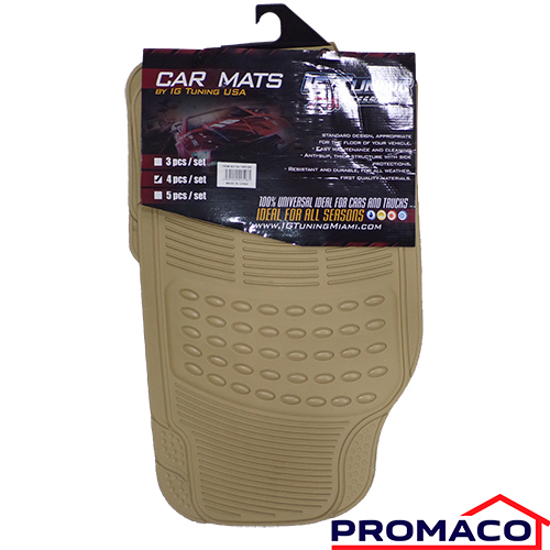 IG-TUNNING-ALFOMBRA DE HULE PARA CARRO BEIGE YA-1003-BE 4PCS EXCL
