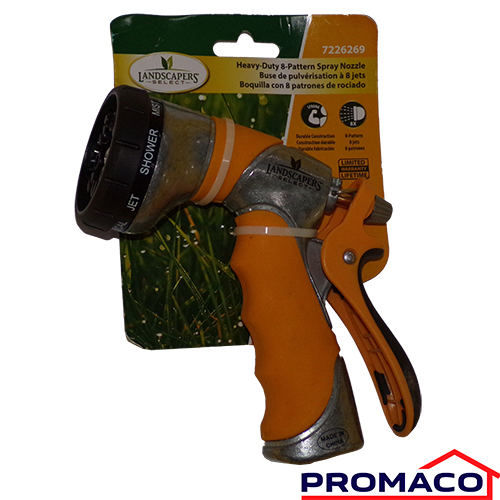 [i10035393-00] ORG-42 PISTOLA ROCIADORA DE METAL PARA MANGUERA 8 FUNCIONES LANDSCAPERS SELECT 7226269 EXCL