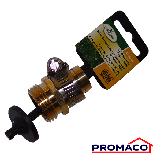 ORG-42-ADAPTADOR P/MANGUERA MACHO 3/4 DE LATON C/ABRAZADERA LANDSCAPERS 5704564 EXCL