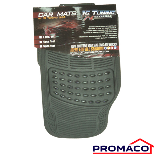 IG-TUNNING-ALFOMBRA DE HULE PARA CARRO NEGRA YA-1003-BK 4PCS EXCL