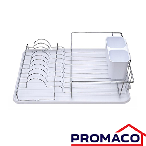 [i10042066-00] ORG-ESCURRIDOR DE PLATOS DELUXE DURA KLEEN CROMADO - BLANCO EW161-W