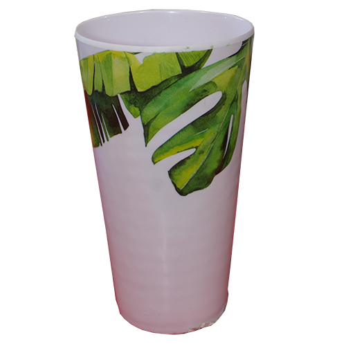 ROD-VASO MELAMINA 19 OZ 8.8X8.8X16CM DISENO DE HOJAS POL-70078C 7453087555995