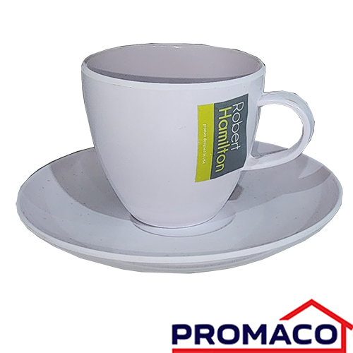 ROD-SET TAZA Y PLATO MELAMINA BLANCO POL-72155 7453087556800