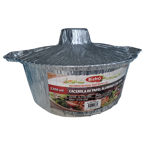 MY-BANDEJA REDONDA ALUMINIO DESECHABLE CON TAPA 3200ML 02766 027660