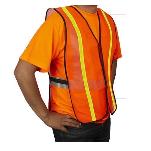 ORG-CHALECO ANARANJADO DE SEGURIDAD T/U CON CINTA REFLECTANTE V1100L