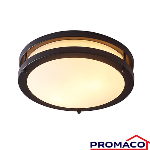 ILUM-270 LAMPARA REDONDA PARA TECHO PLAFON NEGRO MATE 2XE27-40W 00034C-BK EXCL