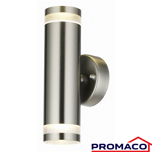 [i10040030-00] ILUM-270 LAMPARA DE PARED EXTERIOR LUZ ABAJO/ARRIBA SATIN 2XGU10-5W PAR30 IP44 110-240V 7745-SN EXCL