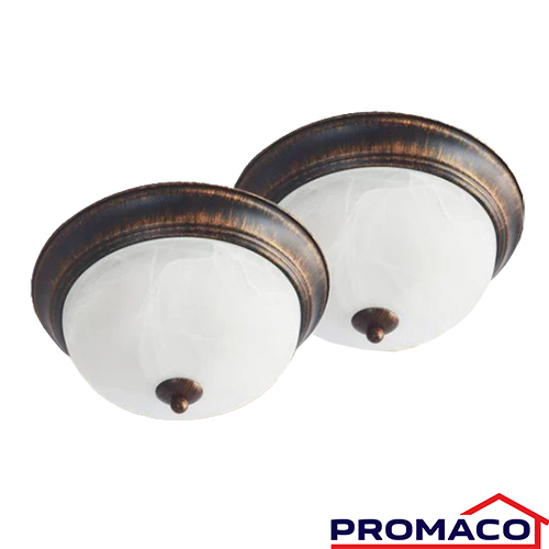 ILUM-270 LAMPARA REDONDA PARA TECHO DUOPACK METAL BRONCE 2XE27-40W 2322DUO-13-BR EXCL