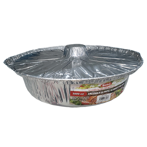 [i10041429-00] MY-BANDEJA REDONDA ALUMINIO DESECHABLE CON TAPA 3000ML 06007 060070