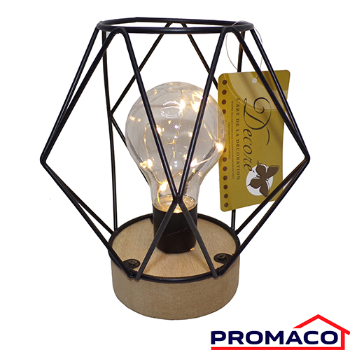 MY-LAMPARA LED PARA MESA 14.5X14.5X16.5CM NEGRO 0343