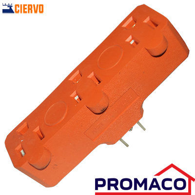 CIERVO-MULTICONTACTO 3 ENTRADAS NARANJA U64 EXCL