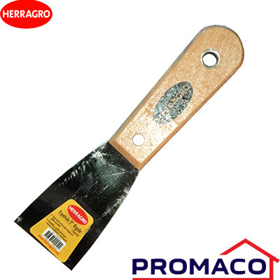HER-720-ESPATULA MANGO MADERA RIGIDA PLANA 2PG 75060202