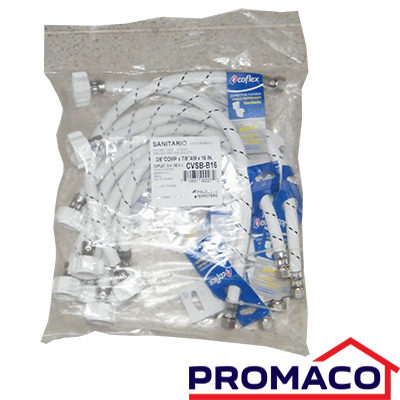COFLEX-140 TUBO DE ABASTO VINILO PARA SANITARIO CVSB-B16 3/8Pg. X 1/2Pg. X 16Pg. 10 UND