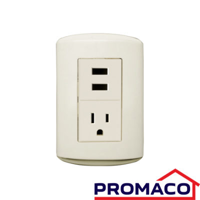 TANIA-510 TOMA POLARIZADO + TOMA PARA USB DOBLE MARFIL KOBM-7230 EXCL