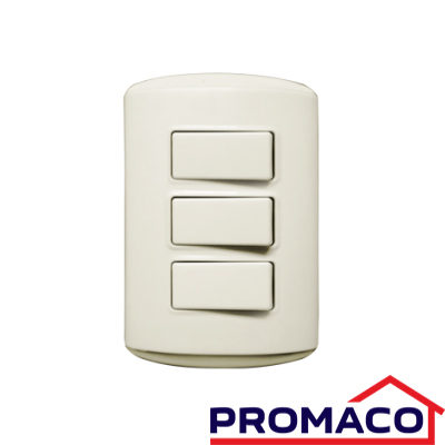 TANIA-510 SWITCH TRIPLE MARFIL 15 AMP MEDITERRANEO KOBM-7313 EXCL