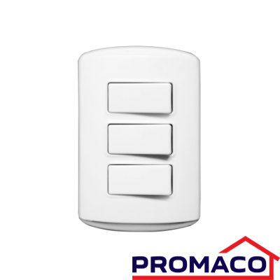 TANIA-510 SWITCH TRIPLE BLANCO 15 AMP MEDITERRANEO KOBM-7313W EXCL