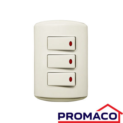 TANIA-510 SWITCH TRIPLE CON LUZ PILOTO MARFIL MEDITERRANEO KOBM-7313P EXCL