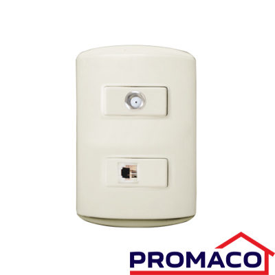 TANIA-510 TOMA PARA TELEVISOR Y TELEFONO MARFIL MEDITERRANEO KOBM-7582 EXCL
