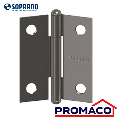 BISAGRA SATINADA PARA MUEBLE SOPRANO 3009-0038-49 38MMX35MM 11/2Pg EXCL