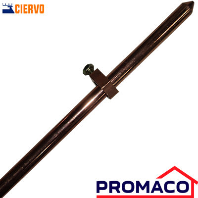 CIERVO-VARILLA POLO TIERRA REVESTIDA DE COBRE CON ABRAZADERA 5/8PG. X 6P EXCL